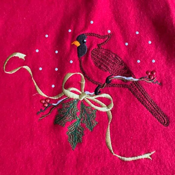 VTG M&C sportswear Ugly Sweater Christmas Holiday Granny Red Cardinal Bird L - Picture 10 of 10